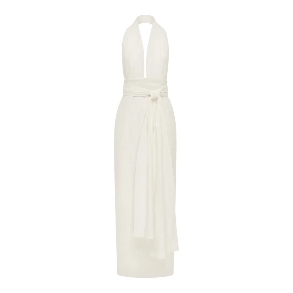 Shona Joy Campbell Halter Plunged Maxi Dress - Dresses - Australian Luxury Eventwear at Luxury Shoes 