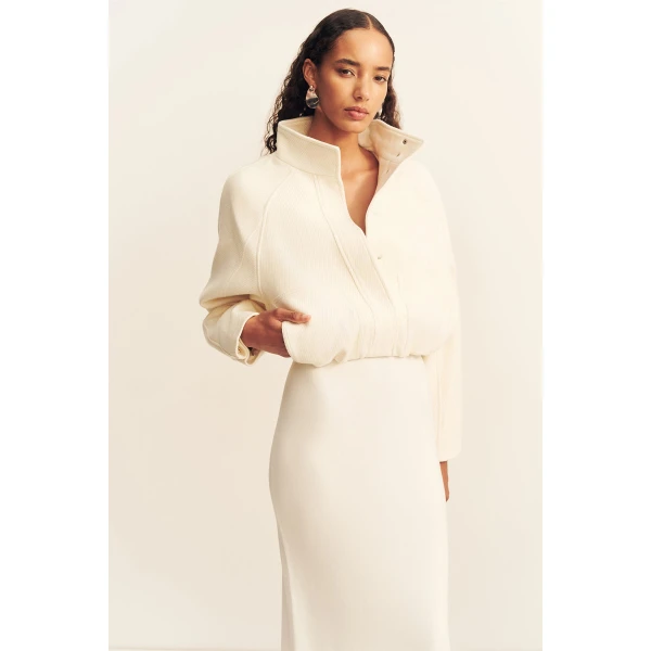 Shona Joy Crosby Wool Blend Cropped Bomber Jacket - Jackets - Australian Luxury Eventwear at Luxury Shoes 