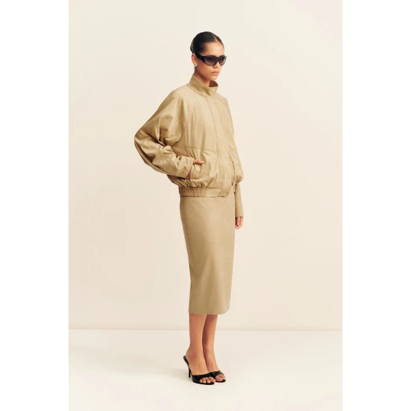Shona Joy Ernest Faux Suede Bomber Jacket - Jackets - Australian Luxury Eventwear at Luxury Shoes 