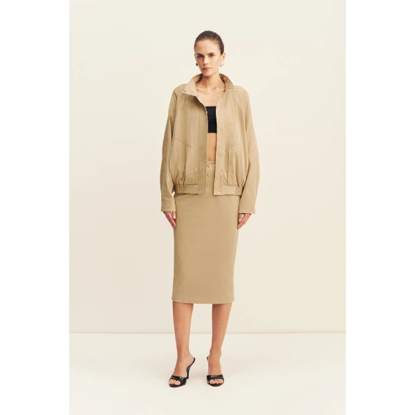 Shona Joy Ernest Faux Suede Midi Skirt - Skirts - Australian Luxury Eventwear at Luxury Shoes 