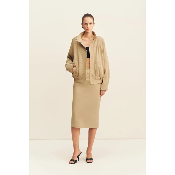 Shona Joy Ernest Faux Suede Midi Skirt - Skirts - Australian Luxury Eventwear at Luxury Shoes 