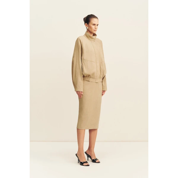 Shona Joy Ernest Faux Suede Midi Skirt - Skirts - Australian Luxury Eventwear at Luxury Shoes 