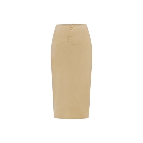 Shona Joy Ernest Faux Suede Midi Skirt - Skirts - Australian Luxury Eventwear at Luxury Shoes 