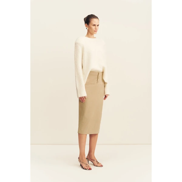 Shona Joy Korine Boucle Knit with Shoulder Pad - Knitwear - Australian Luxury Eventwear at Luxury Shoes 