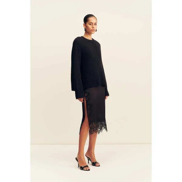 Shona Joy Korine Boucle Knit with Shoulder Pad - Knitwear - Australian Luxury Eventwear at Luxury Shoes 