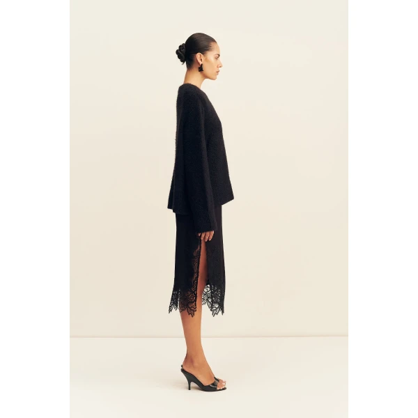 Shona Joy Korine Boucle Knit with Shoulder Pad - Knitwear - Australian Luxury Eventwear at Luxury Shoes 