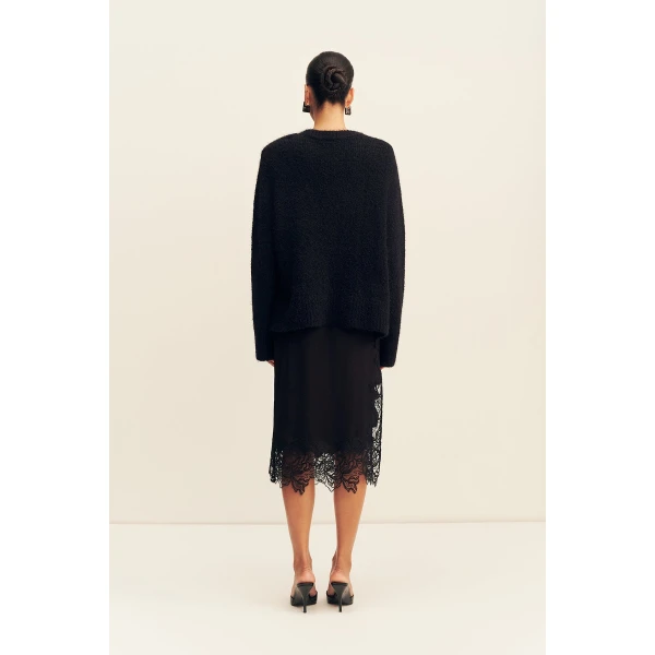 Shona Joy Korine Boucle Knit with Shoulder Pad - Knitwear - Australian Luxury Eventwear at Luxury Shoes 