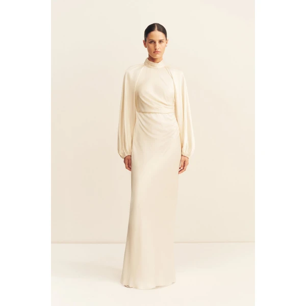 Shona Joy La Lune High Neck Balloon Sleeve Maxi Dress - Dresses - Australian Luxury Eventwear at Luxury Shoes 