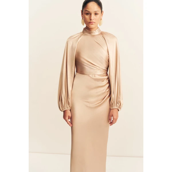 Shona Joy La Lune High Neck Balloon Sleeve Maxi Dress - Dresses - Australian Luxury Eventwear at Luxury Shoes 