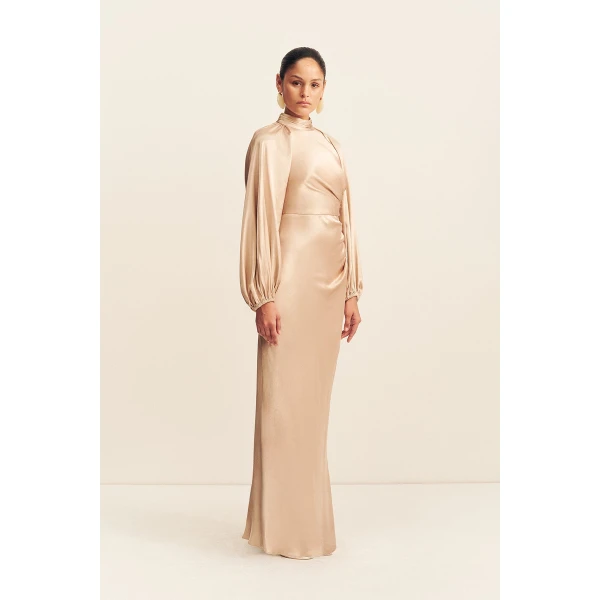 Shona Joy La Lune High Neck Balloon Sleeve Maxi Dress - Dresses - Australian Luxury Eventwear at Luxury Shoes 