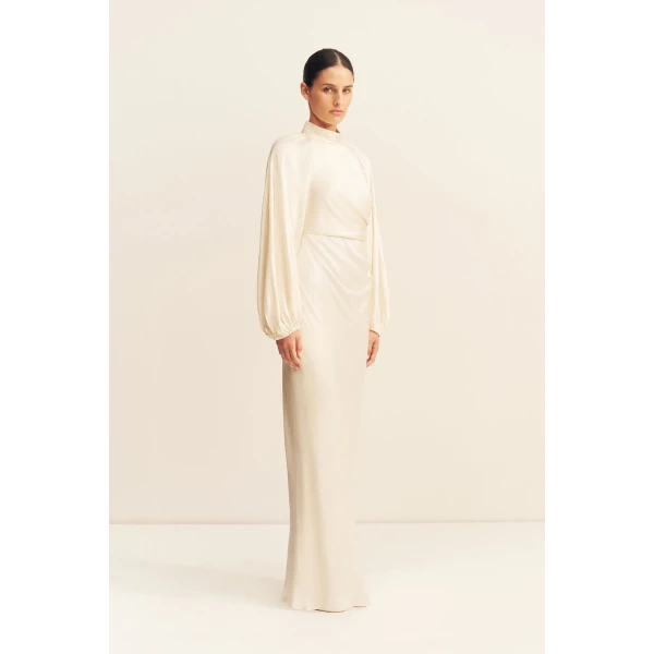 Shona Joy La Lune High Neck Balloon Sleeve Maxi Dress - Dresses - Australian Luxury Eventwear at Luxury Shoes 