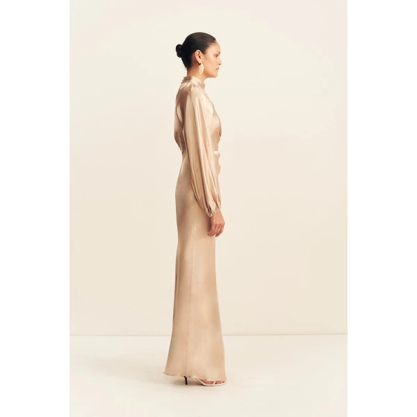 Shona Joy La Lune High Neck Balloon Sleeve Maxi Dress - Dresses - Australian Luxury Eventwear at Luxury Shoes 