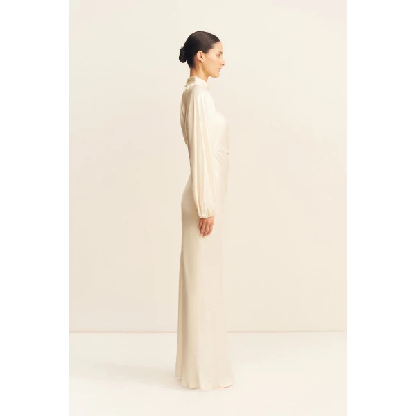 Shona Joy La Lune High Neck Balloon Sleeve Maxi Dress - Dresses - Australian Luxury Eventwear at Luxury Shoes 
