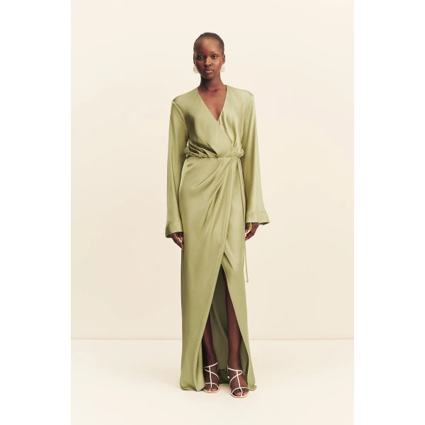 Shona Joy La Lune Long Sleeve Wrap Maxi Dress - Dresses - Australian Luxury Eventwear at Luxury Shoes 