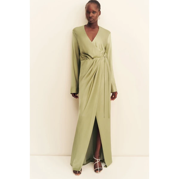 Shona Joy La Lune Long Sleeve Wrap Maxi Dress - Dresses - Australian Luxury Eventwear at Luxury Shoes 