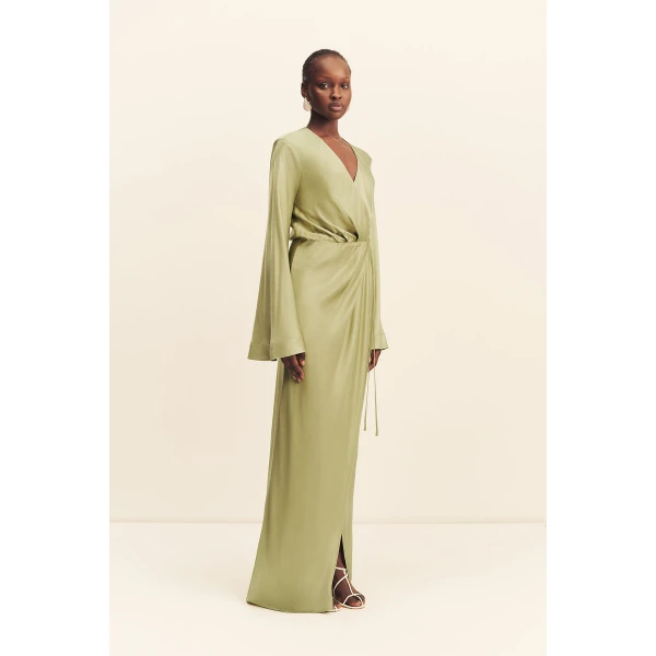 Shona Joy La Lune Long Sleeve Wrap Maxi Dress - Dresses - Australian Luxury Eventwear at Luxury Shoes 