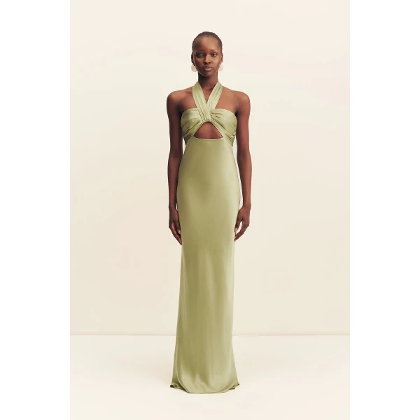 Shona Joy La Lune Ruched Halter Maxi Dress - Dresses - Australian Luxury Eventwear at Luxury Shoes 
