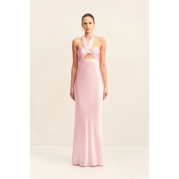 Shona Joy La Lune Ruched Halter Maxi Dress - Dresses - Australian Luxury Eventwear at Luxury Shoes 