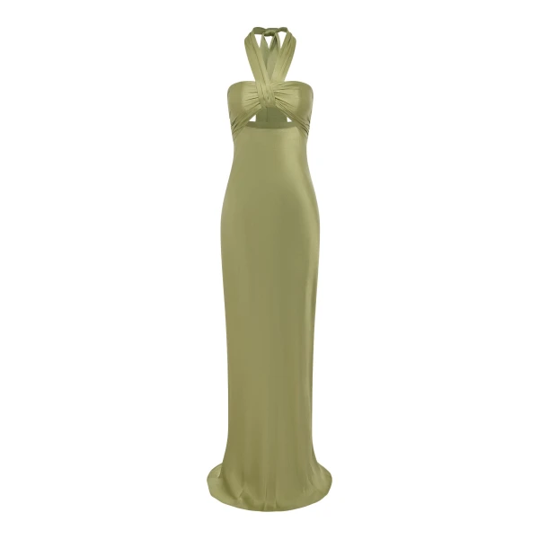 Shona Joy La Lune Ruched Halter Maxi Dress - Dresses - Australian Luxury Eventwear at Luxury Shoes 