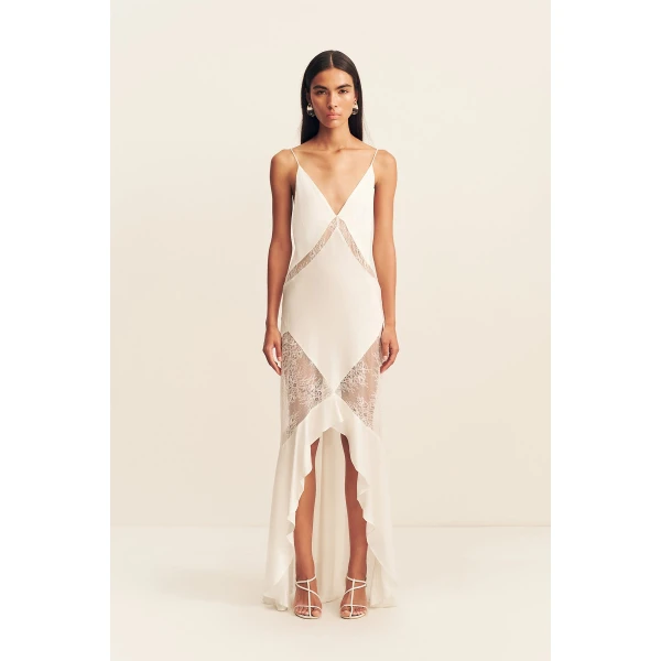 Shona Joy Labyrinth Lace Panelled Ruffle Maxi Dress - Dresses - Australian Luxury Eventwear at Luxury Shoes 