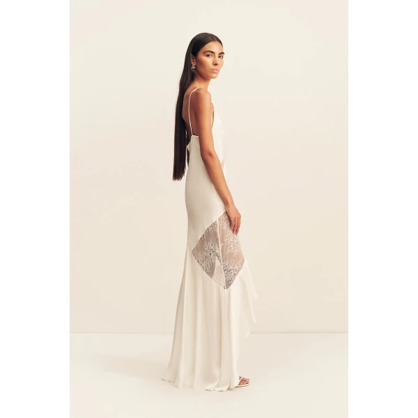 Shona Joy Labyrinth Lace Panelled Ruffle Maxi Dress - Dresses - Australian Luxury Eventwear at Luxury Shoes 