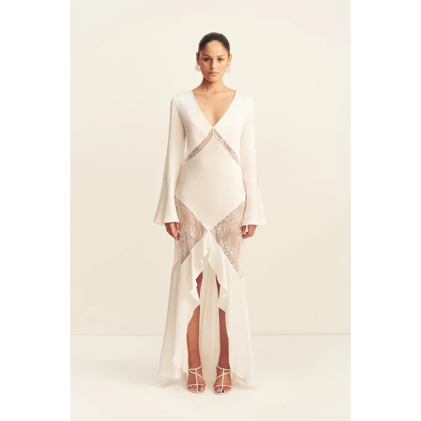 Shona Joy Labyrinth Split Lace Maxi Dress - Dresses - Australian Luxury Eventwear at Luxury Shoes 