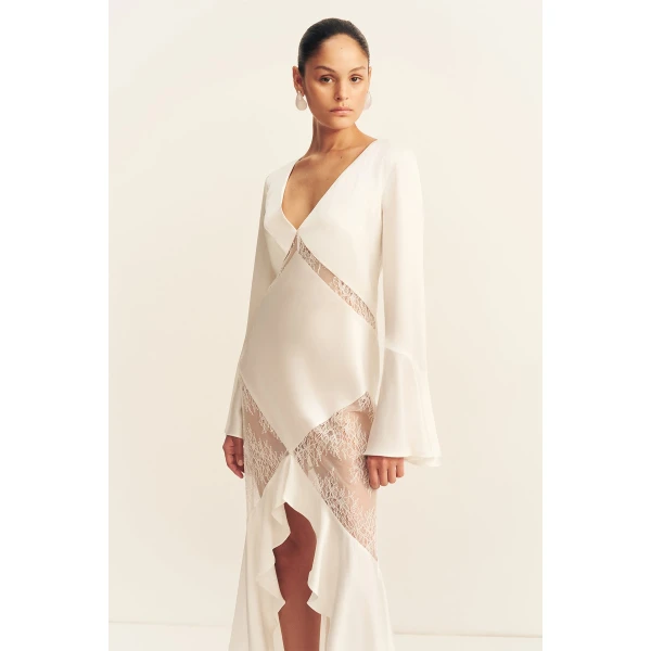 Shona Joy Labyrinth Split Lace Maxi Dress - Dresses - Australian Luxury Eventwear at Luxury Shoes 