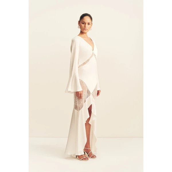 Shona Joy Labyrinth Split Lace Maxi Dress - Dresses - Australian Luxury Eventwear at Luxury Shoes 