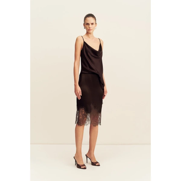 Shona Joy Lucia Lace Knee Length Skirt - Skirts - Australian Luxury Eventwear at Luxury Shoes 