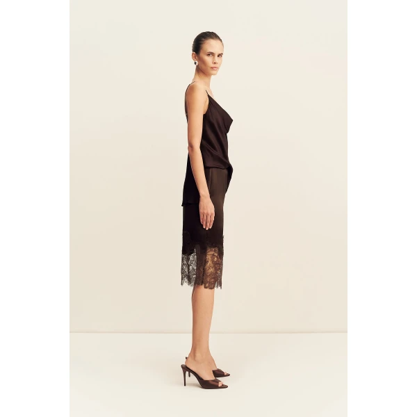 Shona Joy Lucia Lace Knee Length Skirt - Skirts - Australian Luxury Eventwear at Luxury Shoes 