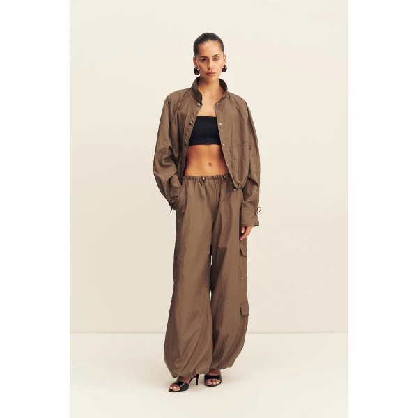 Shona Joy Malika Nylon Parachute Drawstring Pant - Pants - Australian Luxury Eventwear at Luxury Shoes 
