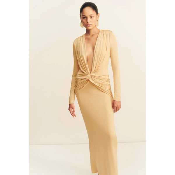 Shona Joy Miro Slinky Jersey Long Sleeve Maxi Dress - Dresses - Australian Luxury Eventwear at Luxury Shoes 