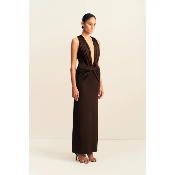Shona Joy Miro Slinky Jersey Plunged Maxi Dress - Dresses - Australian Luxury Eventwear at Luxury Shoes 