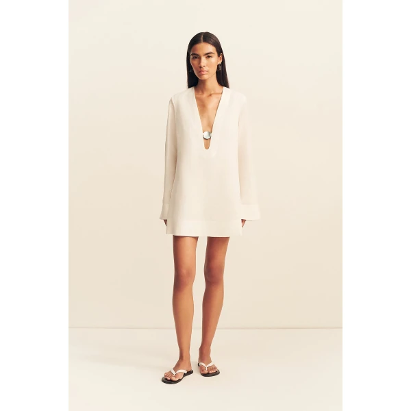 Shona Joy Paloma Plunged Long Sleeve Mini Dress - Dresses - Australian Luxury Eventwear at Luxury Shoes 