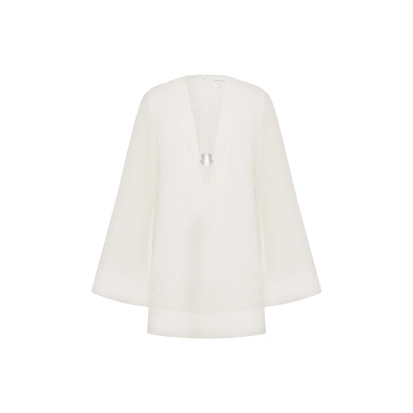 Shona Joy Paloma Plunged Long Sleeve Mini Dress - Dresses - Australian Luxury Eventwear at Luxury Shoes 