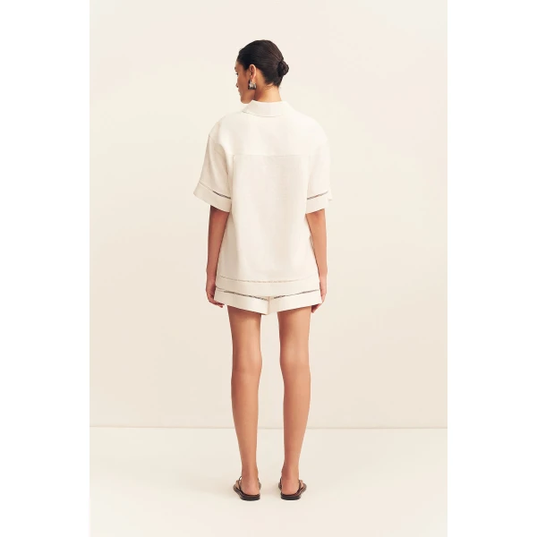 Shona Joy Tommy Linen Shirt - Tops - Australian Luxury Eventwear at Luxury Shoes 