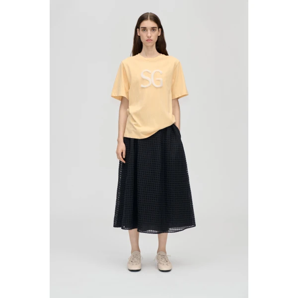 Adjustable Waist Voluminous Midi Skirt