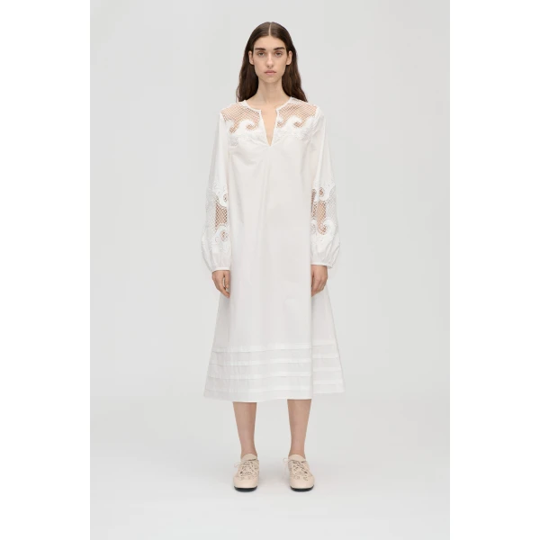 Broderie Long Tunic Dress