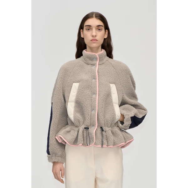 Dropped Shoulder Gathered Jacket