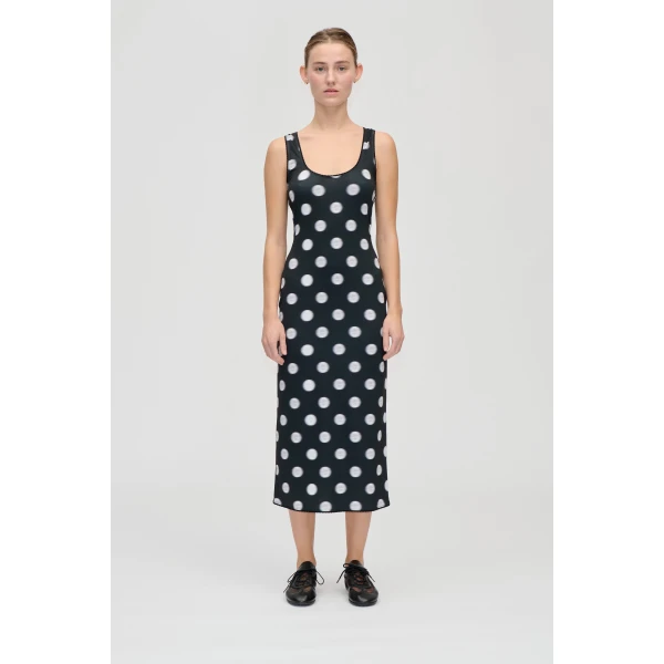 Elastic Deep Neckline Tank Dress