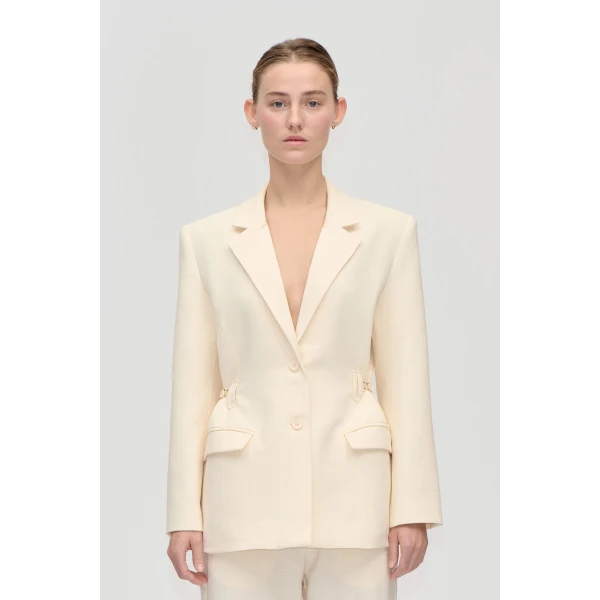 Elastic Detail Tailoring Blazer