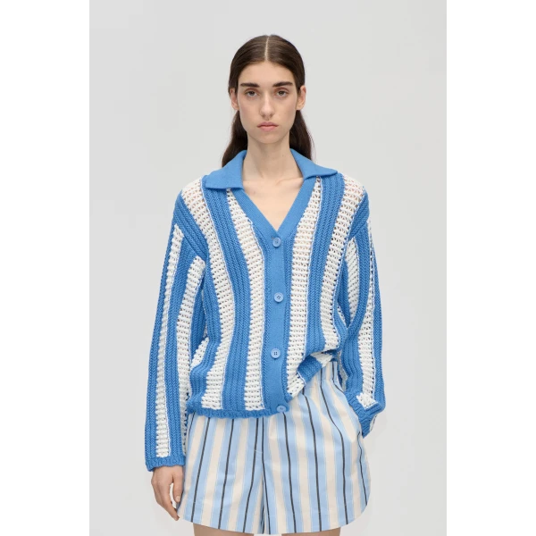 Knit Collar Cardigan