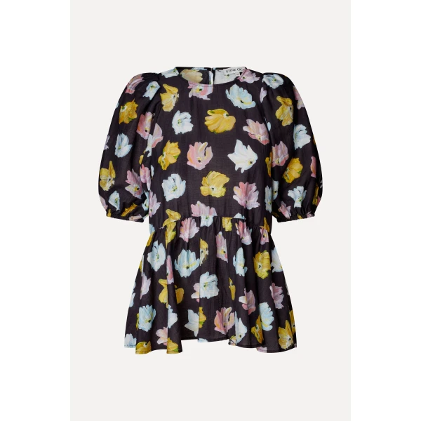 Puff Sleeve Peplum Top