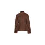 Alaïa Suede Goatskin Peplum Jacket - ALAÏA Jackets - Laser Cut Luxury - Shop at Luxury Shoes 