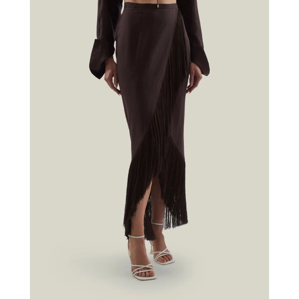 Taller Marmo El Pareo Linen Skirt - Dresses - Italian Luxury Evening Wear at Luxury Shoes 