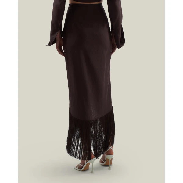 Taller Marmo El Pareo Linen Skirt - Dresses - Italian Luxury Evening Wear at Luxury Shoes 