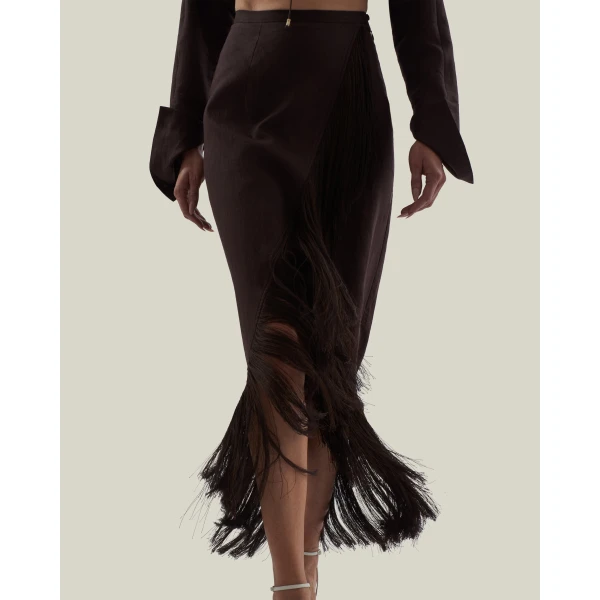 Taller Marmo El Pareo Linen Skirt - Dresses - Italian Luxury Evening Wear at Luxury Shoes 