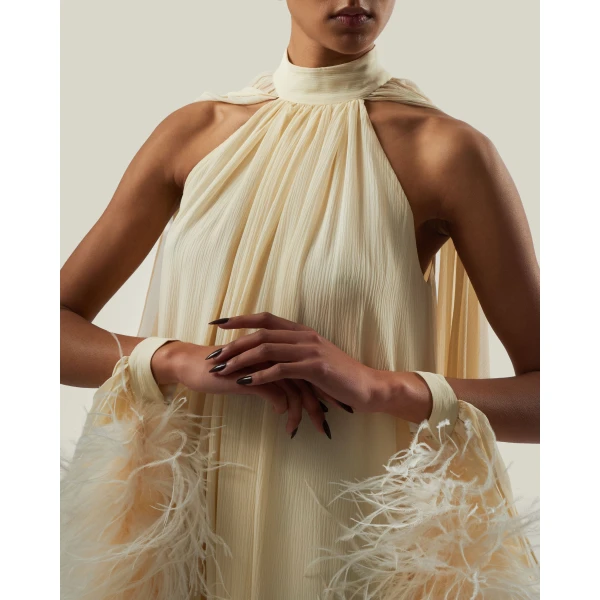 Taller Marmo Feathered Eterea Gown - Dresses - Italian Luxury Evening Wear at Luxury Shoes 
