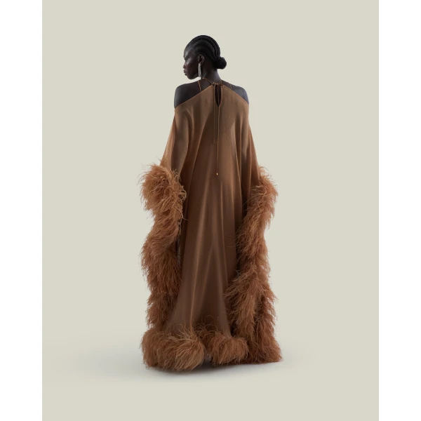 Taller Marmo Feathered Sza Sza Spirito Kaftan - Dresses - Italian Luxury Evening Wear at Luxury Shoes 