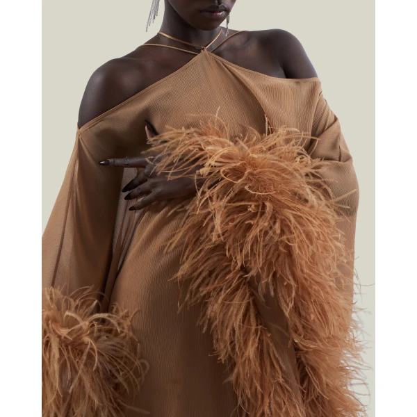 Taller Marmo Feathered Sza Sza Spirito Kaftan - Dresses - Italian Luxury Evening Wear at Luxury Shoes 